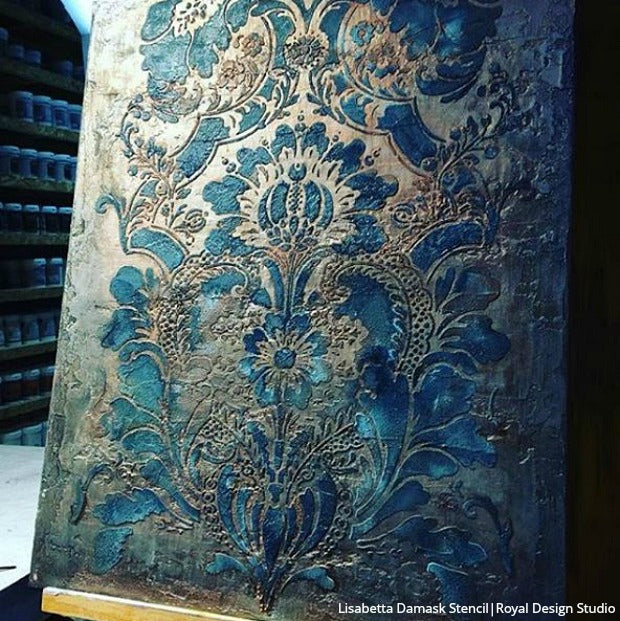 Jaw-Dropping Wall Plaster Finishes with Large Wall Stencils & NovaColor - royaldesignstudio.com