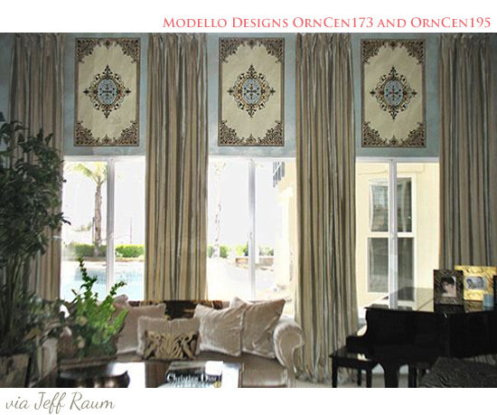 Stencil Ideas For Stenciled Window Treatments Create Patterned