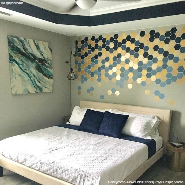 bedroom wall stencil designs & diy decorating to sleep in style