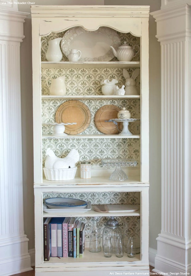 How To Paint A Shabby Chic Bookcase Furniture Stencils Chalk