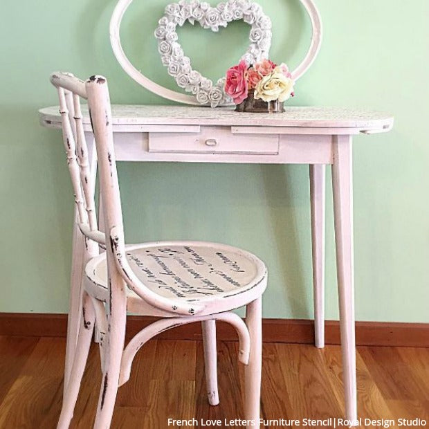 Perfect Pink Furniture Makeovers for a Girls Room - DIY Home Decor Ideas - Furniture Painting Stencils from Royal Design Studio