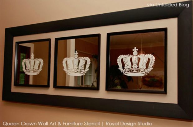 Stenciled Glass and Mirror Project Ideas that Shine - DIY Ideas using Royal Design Studio Stencils