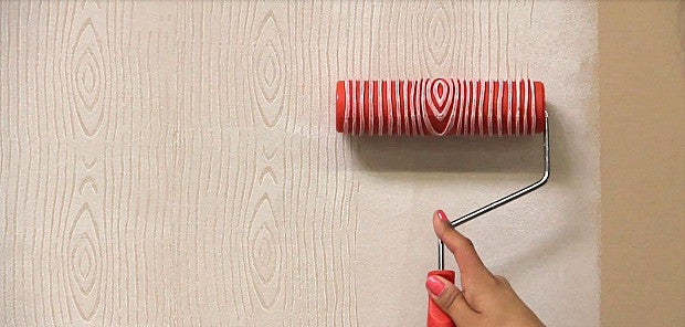 How to Stencil Textured Walls with Embossing Roller & Gold Leaf