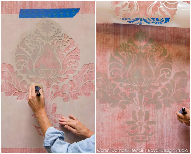 Fabric Texture Wall Finish for Painting Walls - Royal Design Studio wall stencils