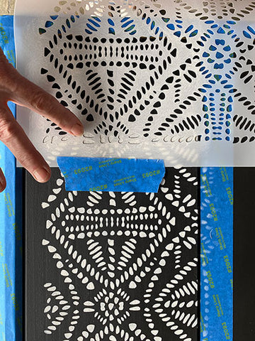 stencil painting tips for black and white