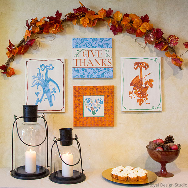 DIY Thanksgiving Stencil Tutorials to Fall For - Royal Design Studio Holiday Craft Stencils