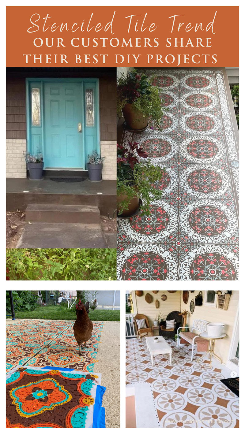 Stenciled floors with stencil tile trend