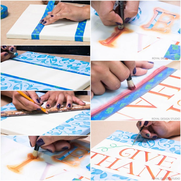 DIY Thanksgiving Stencil Tutorials to Fall For - Royal Design Studio Holiday Craft Stencils