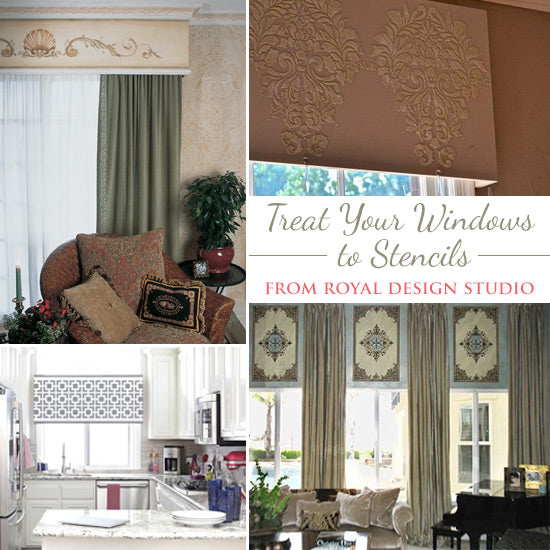 Stencil Ideas For Stenciled Window Treatments Create Patterned