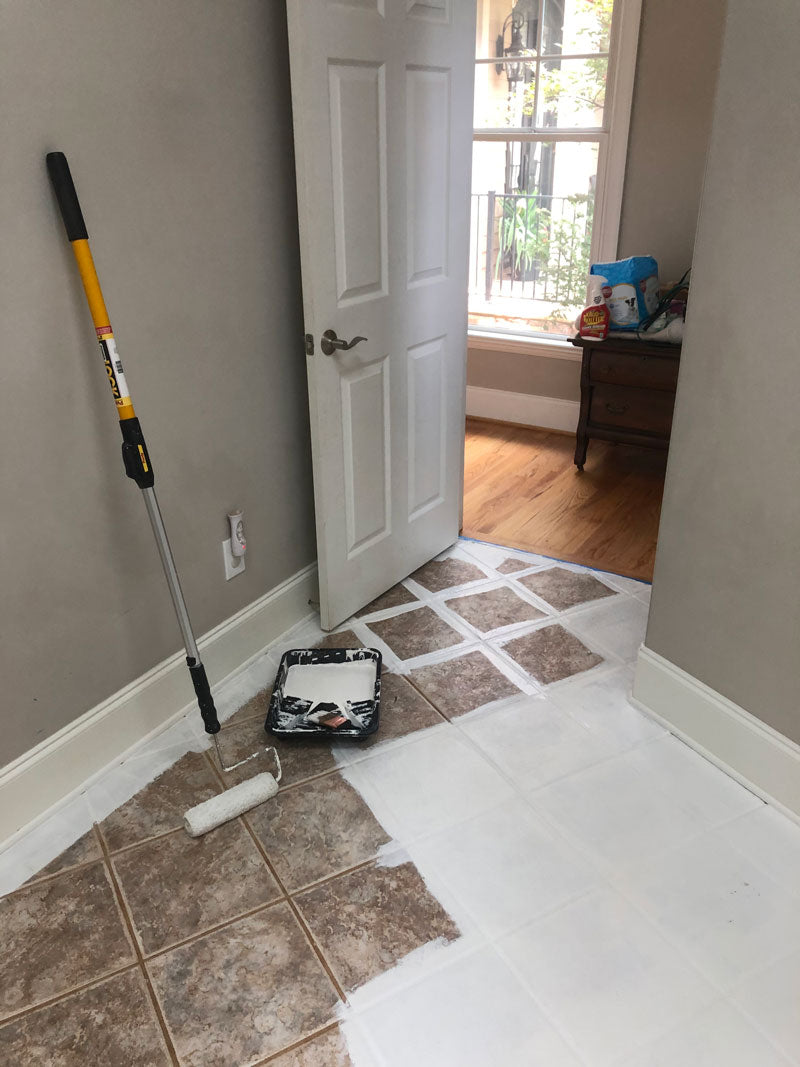 How to paint ceramic bathroom floor tile