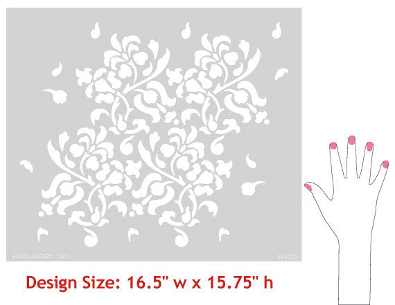 Large Trellis Wall Stencil | Acanthus Damask Wall Stencil for DIY ...