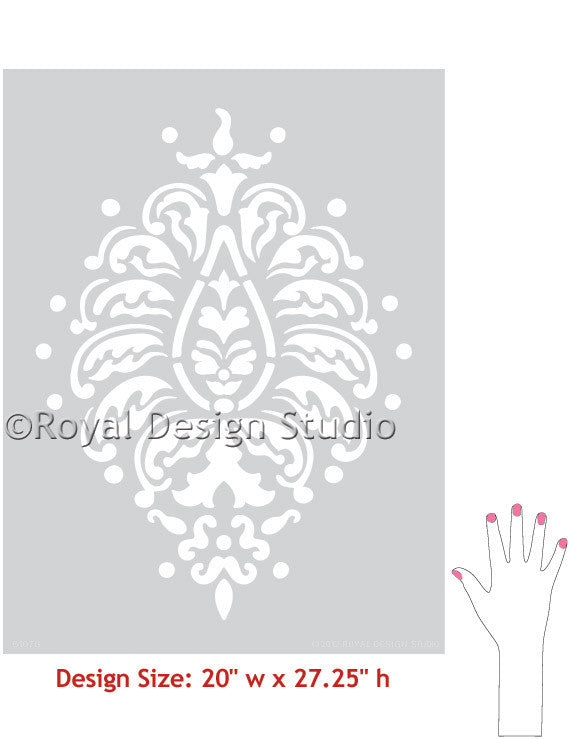 Wall Stencils | Grande Bombay Paisley Stencil | Royal Design Studio ...