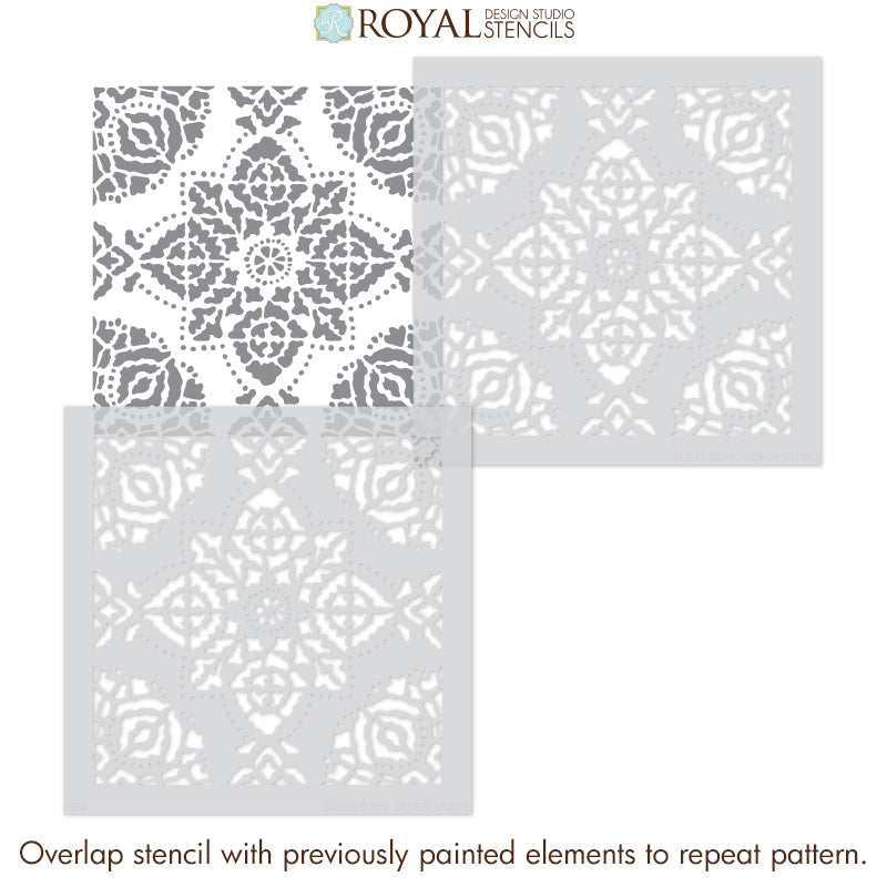 large tile stencils for painting floor tiles concrete