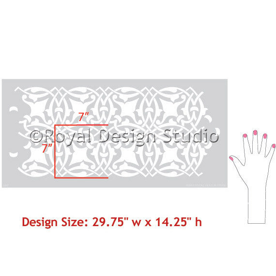 Moroccan Border Stencils Moroccan Roundabout Border Stencil Royal