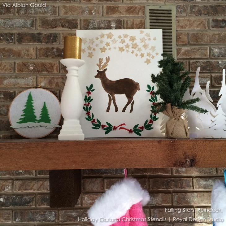 Garland Border Holiday Craft Stencils - DIY Christmas Decorations