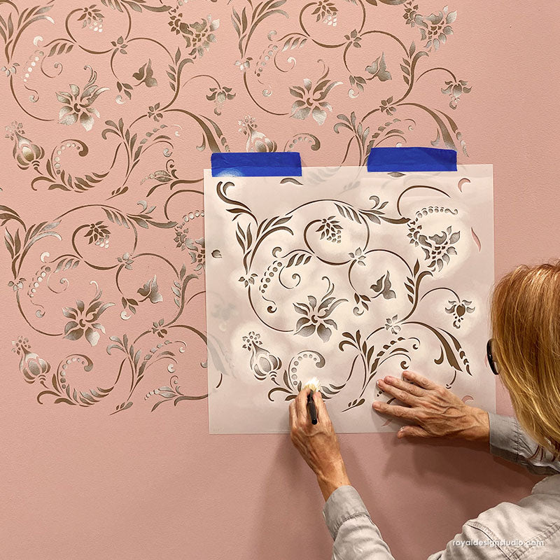 Floral Wall Mural Stencils for Painting DIY Wall Art Feature Wall –  Modello® Designs