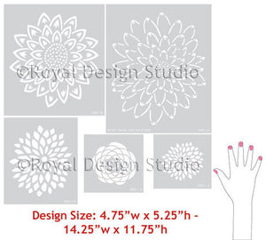 Wall Stencil Japanese Flower Garden B Royal Design Studio Stencils