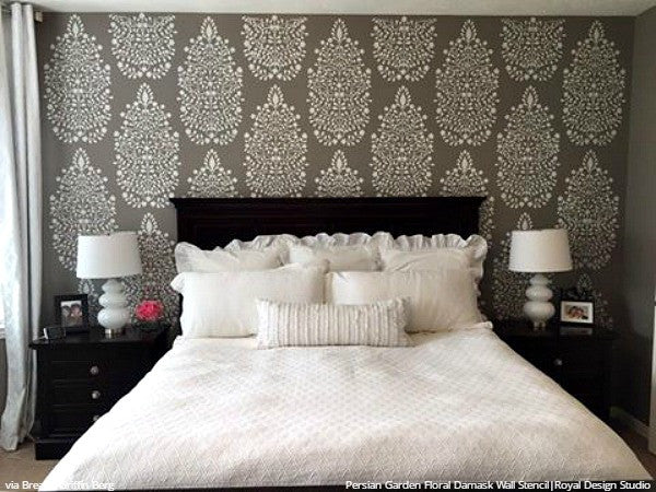 Persian Garden Damask Wall Stencil For Painting Walls And