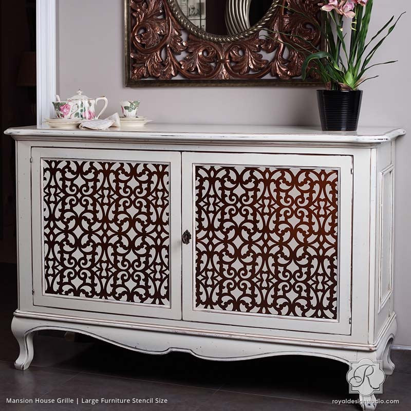 Exotic Trellis Furniture Stencils For Diy Painting Royal Design