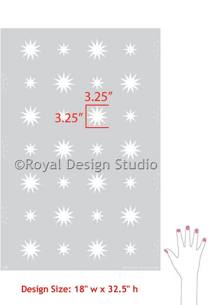 Modern Wall Stencil | Starry Night Polka Stars | Royal Design Studio ...