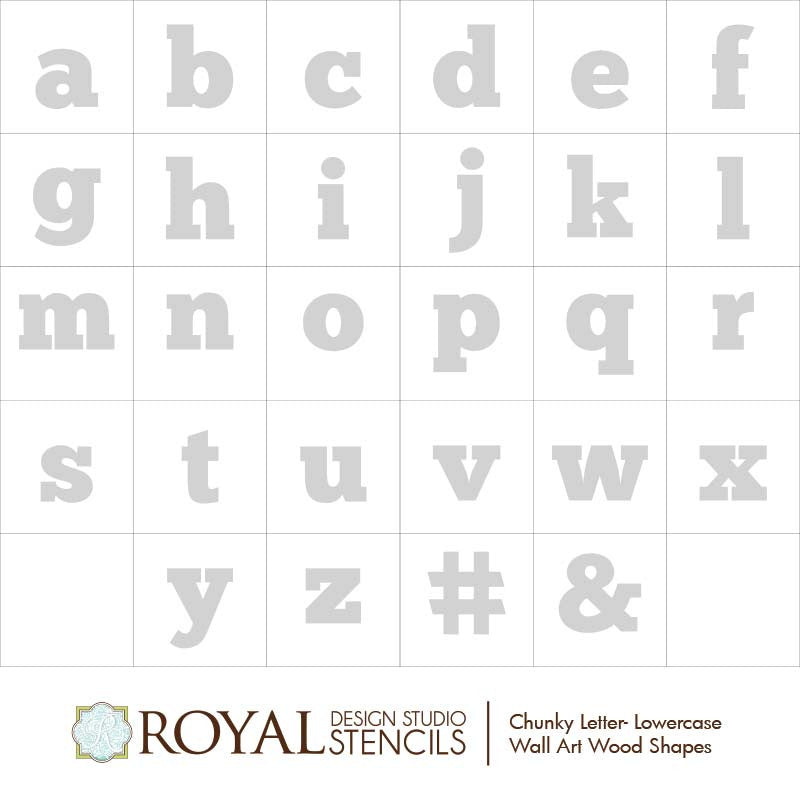 Alphabet Letters Wall Art Wood Shapes For Diy Decor Royal Design Studio Stencils