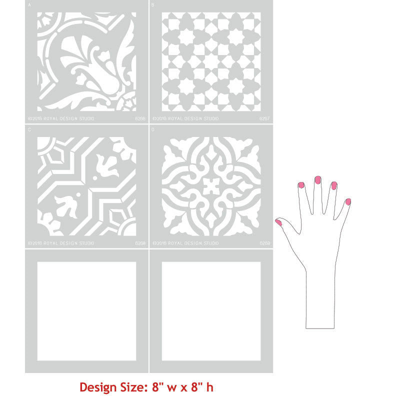 Tile Stencils For Walls Floors And Diy Kitchen Decor Royal