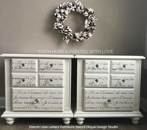 French Love Letters Furniture Stencil Stenciling For Diy Home