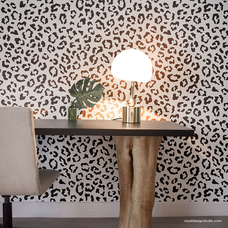 Cheetah Leopard Allover Spots Wall Stencil for Animal ...