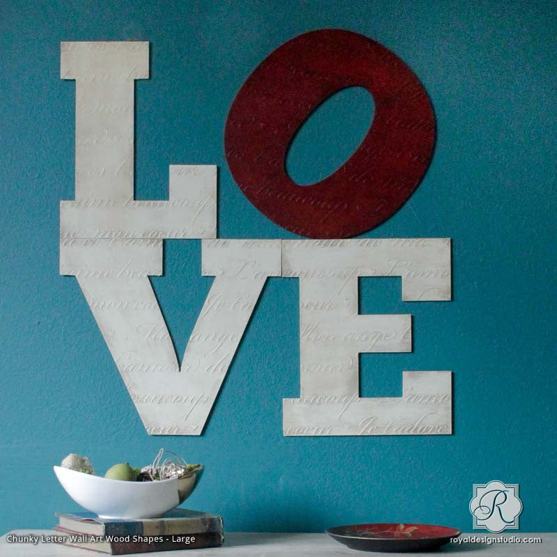 Alphabet Letters Wall Art Wood Shapes For Diy Decor Royal Design Studio Stencils