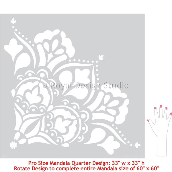 large mandala wall art stencils for painting boho bedroom