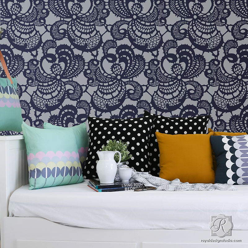 Wall Mural Floral lace pattern 