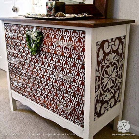 moroccan stencils | moorish fleur de lis stencil | royal design