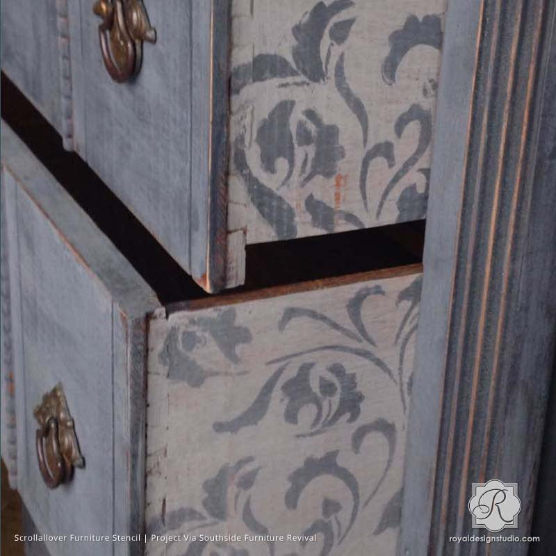 Furniture Stencils Small Scrollallover Royal Design Studio