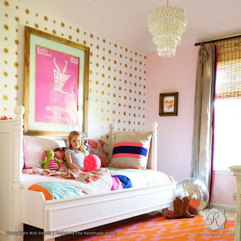 Modern Polka Dot Wall Stencil