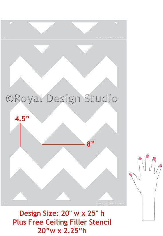 Modern Stencils Modern Chevron Wall Stencils Royal Design Studio Stencils