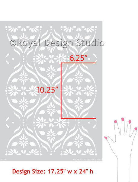 Chloe Floral Trellis Wall Stencil | Royal Design Studio Stencils