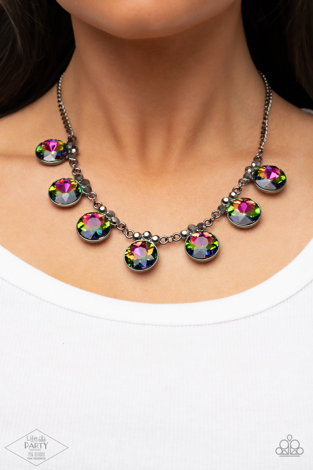 Gaia Teardrop Rhinestone Necklace & Earring Set - Iridescent – Sophia  Collection