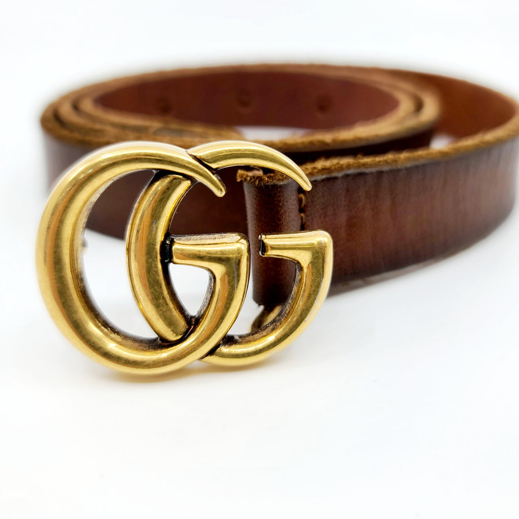 thin brown gucci belt