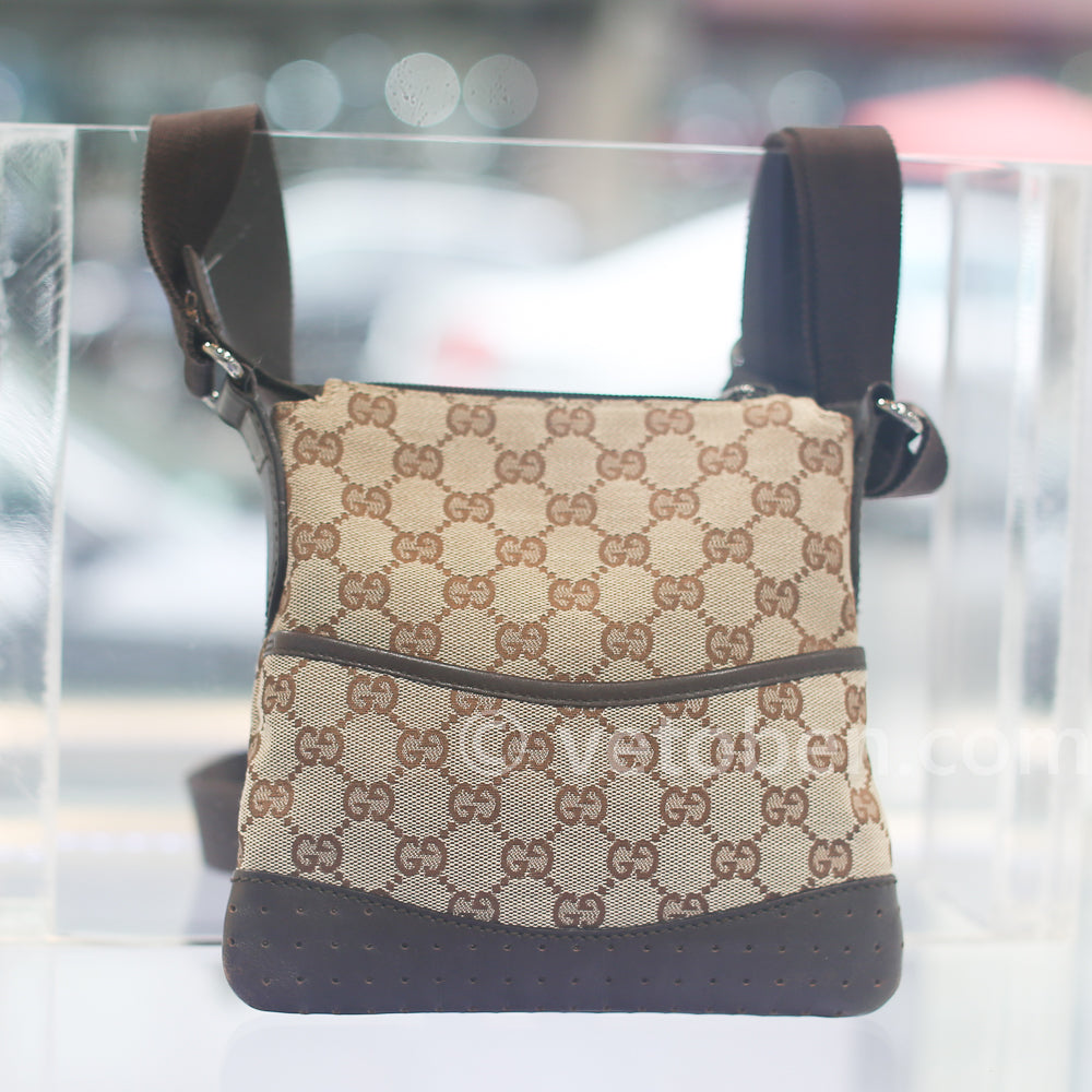 Gucci Monogram Crossbody Messenger Bag – 