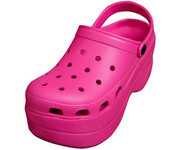 pink platform clogs