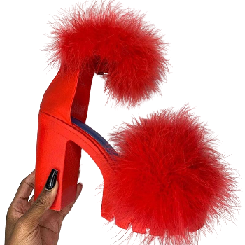 red platform thick heels