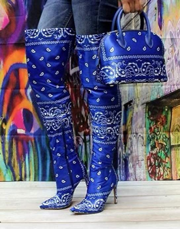 blue bandana boots