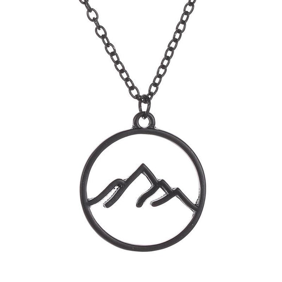 N118 Black Mountains Silhouette Necklace with FREE Earrings - Iris ...