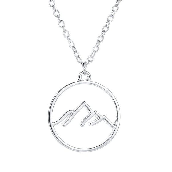 N169 Silver Mountains Silhouette Necklace with FREE Earrings - Iris ...