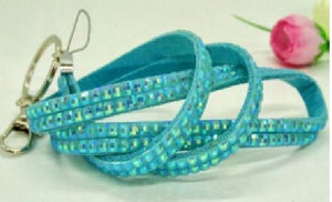LY20 Iridescent Light Blue Crystal Lanyard - Iris Fashion Jewelry