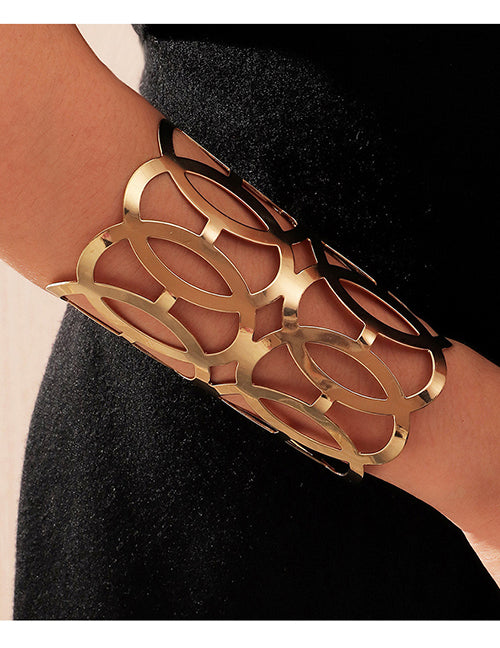 B1142 Gold Long Cuff Bracelet - Iris Fashion Jewelry