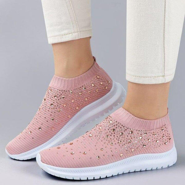 Women's Crystal Breathable Slip-On Walking Shoes – ZEKEAR