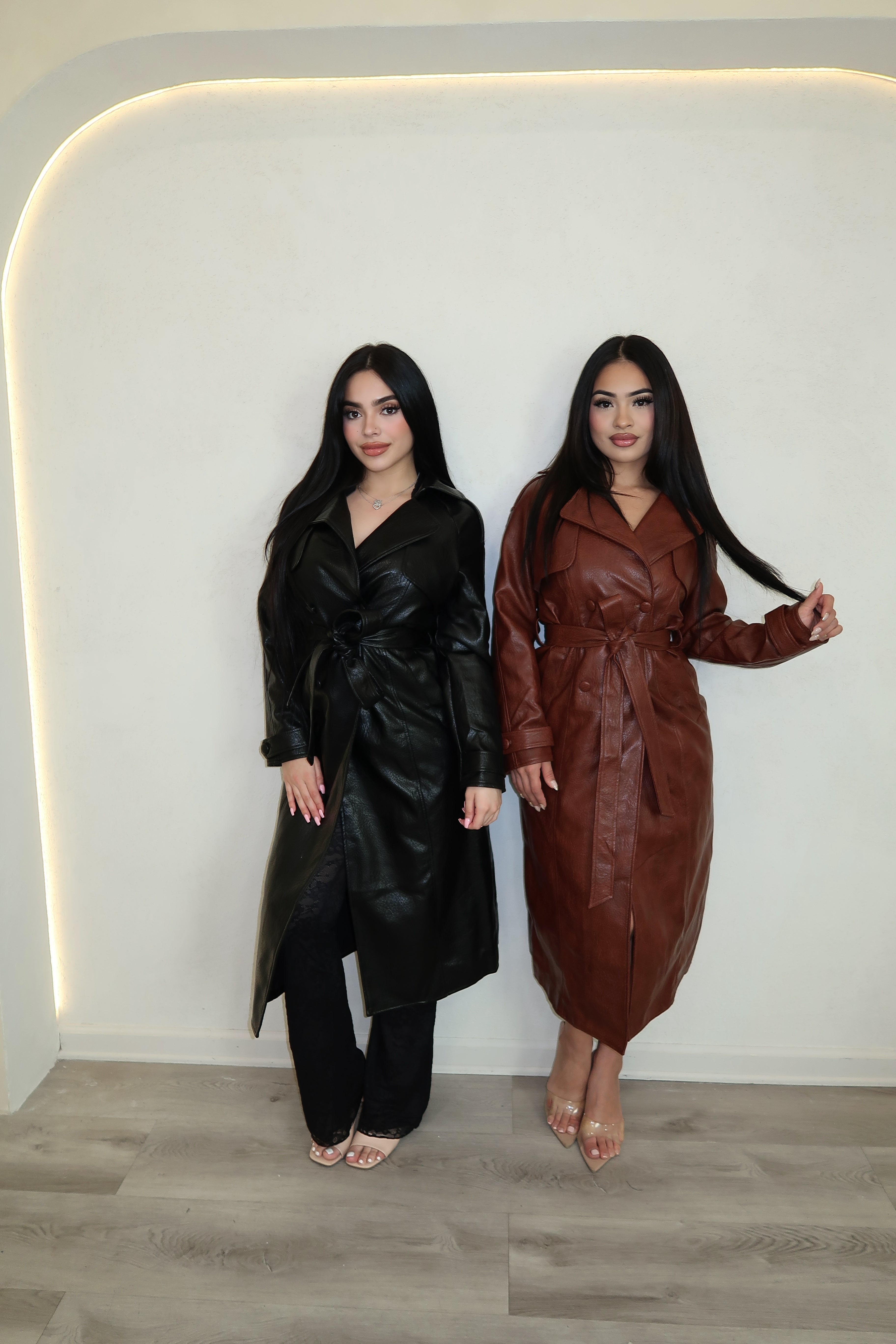 Victoria Leather Trench ( 0165 )