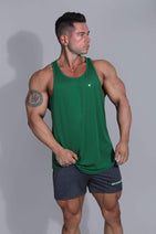 Fast-Dry Bodybuilding Workout Stringer - Emerald Nav Image 13