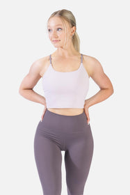 Entyinea Womens Plus Sports Bras Spaghetti Strap Cotton Pullover Sports Bra  Pink XL
